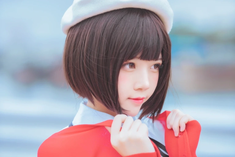 桜桃喵《加藤惠 常服》主题写真：33张全套美图