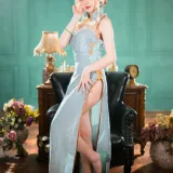 花铃《G36玉瓯立旗袍》主题写真：88张全套美图