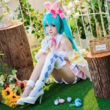 焖焖碳《初音未来复活节兔子》主题写真：22张全套美图