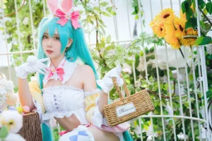 焖焖碳《初音未来复活节兔子》主题写真：22张全套美图