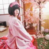桜桃喵《加藤惠 和服》主题写真：23张全套美图