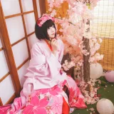 桜桃喵《加藤惠 和服》主题写真：23张全套美图
