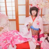 桜桃喵《加藤惠 和服》主题写真：23张全套美图