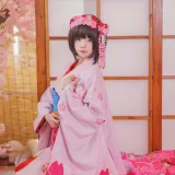 桜桃喵《加藤惠 和服》主题写真：23张全套美图