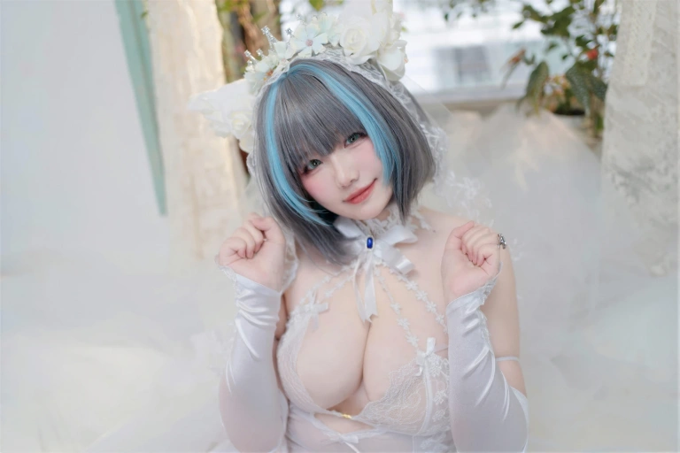 阿半今天很开心《碧蓝航线 柴郡誓约花嫁》主题写真：130张全套美图，含4个视频