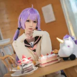 焖焖碳《独角兽JK制服》主题写真：21张全套美图