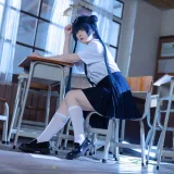 屿鱼《蔚蓝档案 妃咲JK》主题写真：61张全套美图