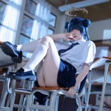 屿鱼《蔚蓝档案 妃咲JK》主题写真：61张全套美图