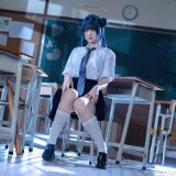 屿鱼《蔚蓝档案 妃咲JK》主题写真：61张全套美图