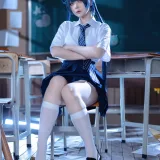屿鱼《蔚蓝档案 妃咲JK》主题写真：61张全套美图