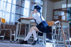 屿鱼《蔚蓝档案 妃咲JK》主题写真：61张全套美图
