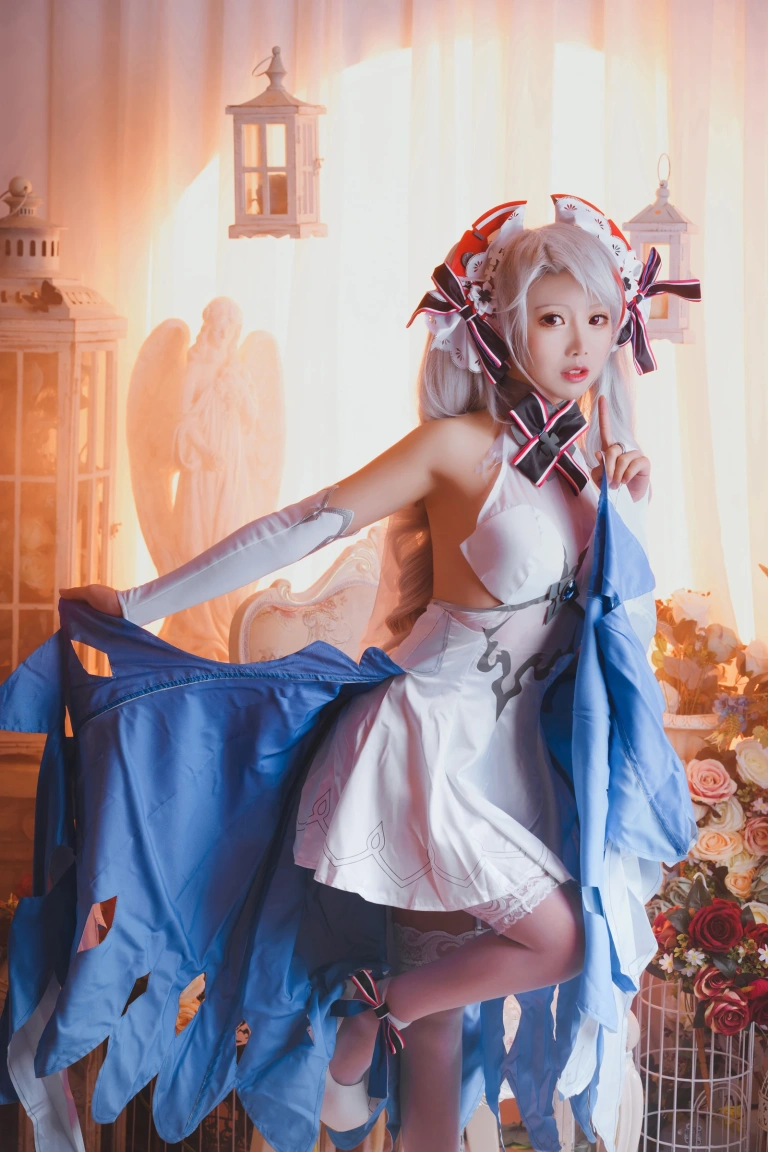 面饼仙儿《欧根花嫁》主题写真：22张全套美图