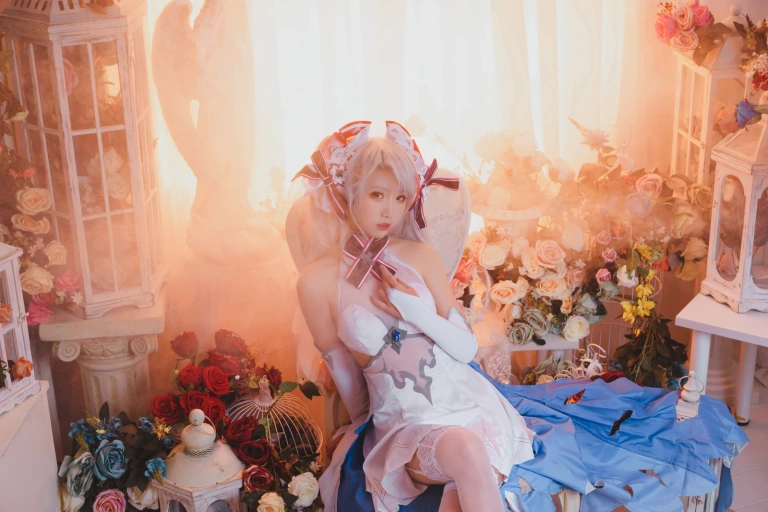 面饼仙儿《欧根花嫁》主题写真：22张全套美图