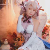 面饼仙儿《欧根花嫁》主题写真：22张全套美图