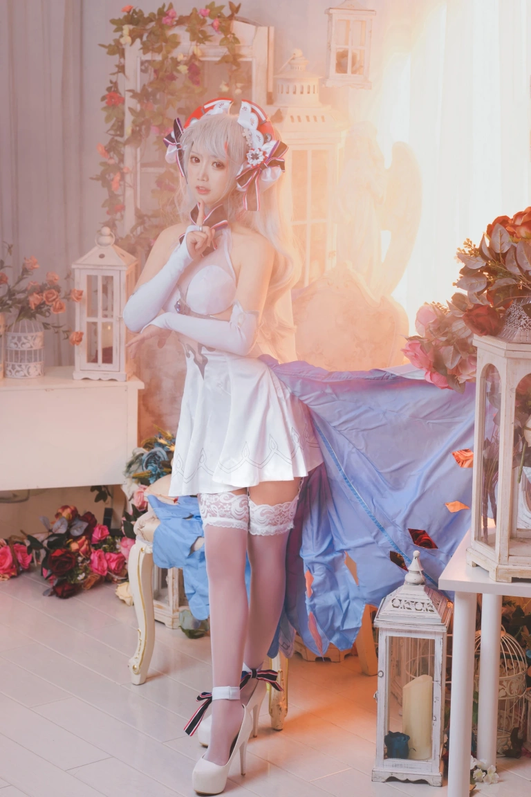 面饼仙儿《欧根花嫁》主题写真：22张全套美图