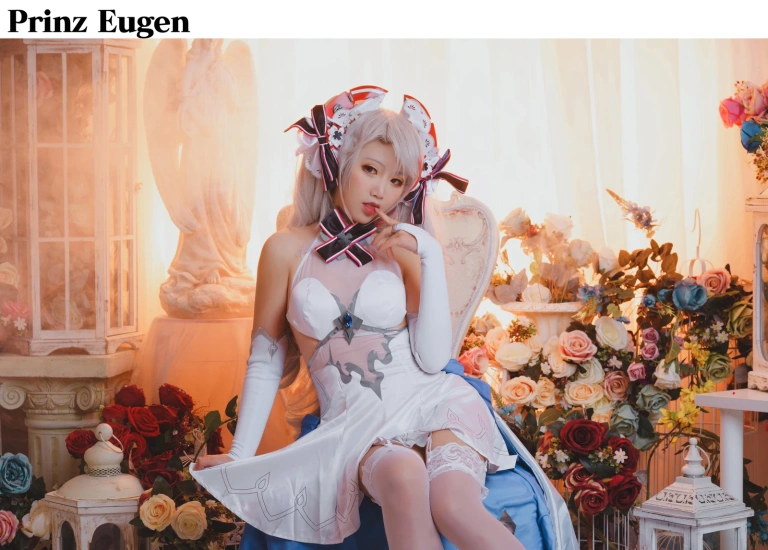 面饼仙儿《欧根花嫁》主题写真：22张全套美图