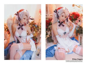 面饼仙儿《欧根花嫁》主题写真：22张全套美图