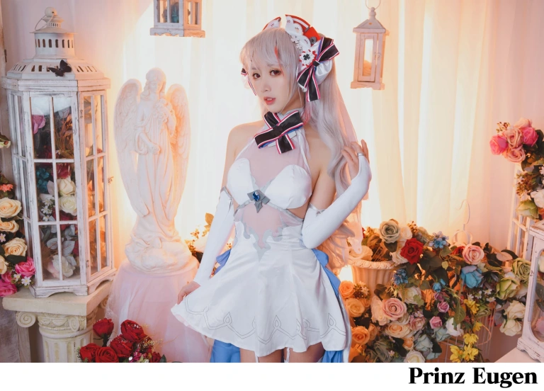 面饼仙儿《欧根花嫁》主题写真：22张全套美图