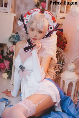 面饼仙儿《欧根花嫁》主题写真：22张全套美图