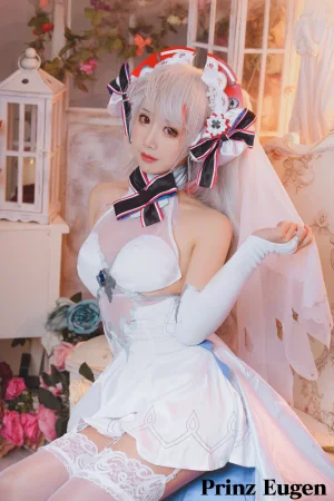 面饼仙儿《欧根花嫁》主题写真：22张全套美图