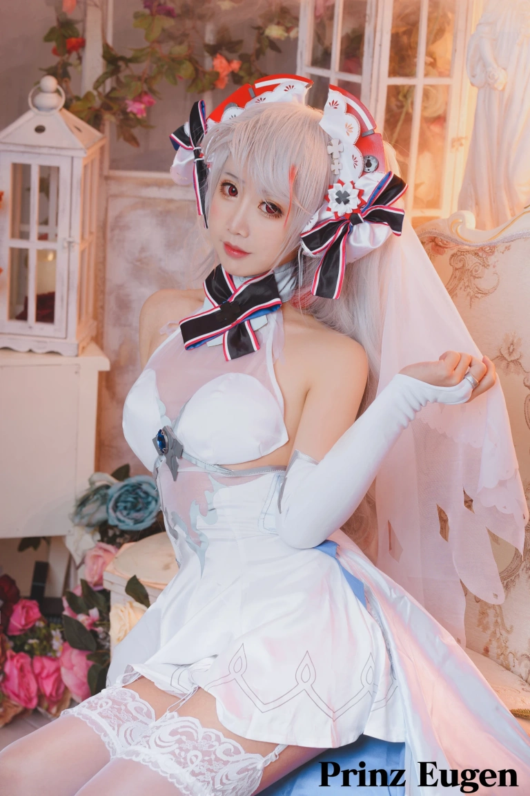 面饼仙儿《欧根花嫁》主题写真：22张全套美图