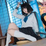 屿鱼《蔚蓝档案 桐生桔梗》主题写真：55张全套美图