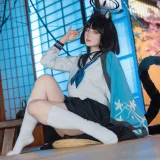 屿鱼《蔚蓝档案 桐生桔梗》主题写真：55张全套美图