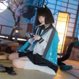 屿鱼《蔚蓝档案 桐生桔梗》主题写真：55张全套美图