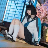 屿鱼《蔚蓝档案 桐生桔梗》主题写真：55张全套美图