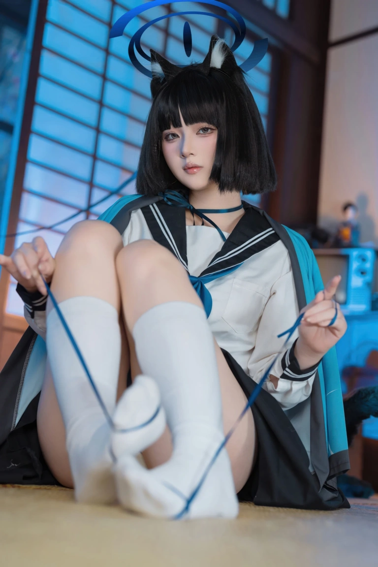 屿鱼《蔚蓝档案 桐生桔梗》主题写真：55张全套美图