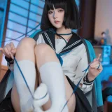 屿鱼《蔚蓝档案 桐生桔梗》主题写真：55张全套美图