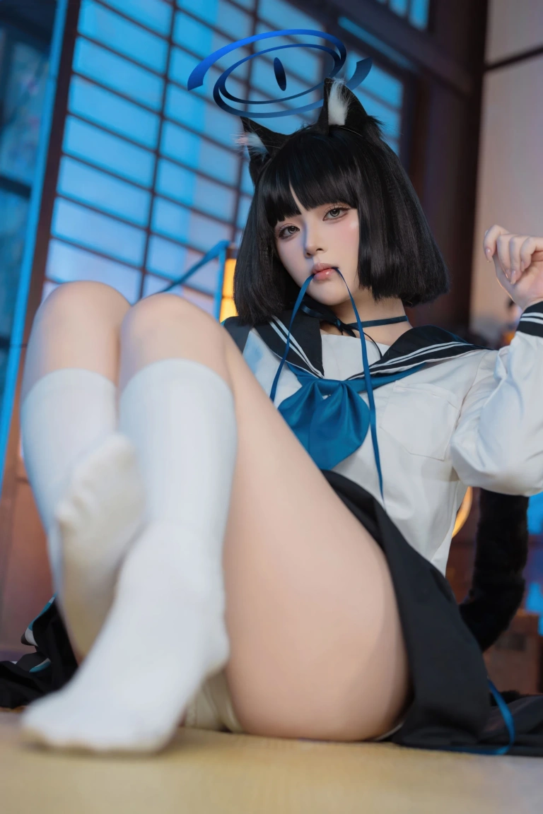 屿鱼《蔚蓝档案 桐生桔梗》主题写真：55张全套美图