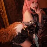瓜希酱《玉藻前 漆黑魔术服》主题写真：20张全套美图