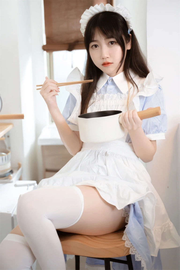 不呆猫《厨房小女仆》主题写真：35张全套美图