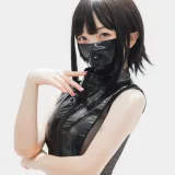 花铃《灰丝皮衣》主题写真：73张全套美图
