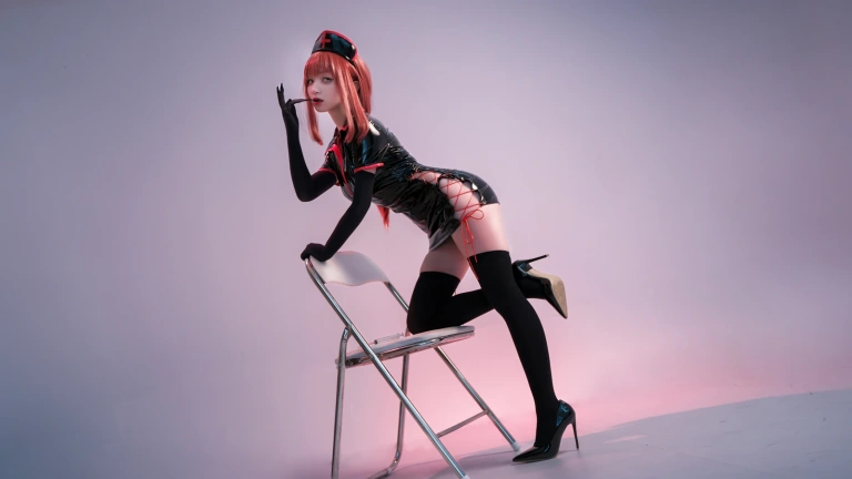 花铃《玛奇玛黑色护士》主题写真：20张全套美图