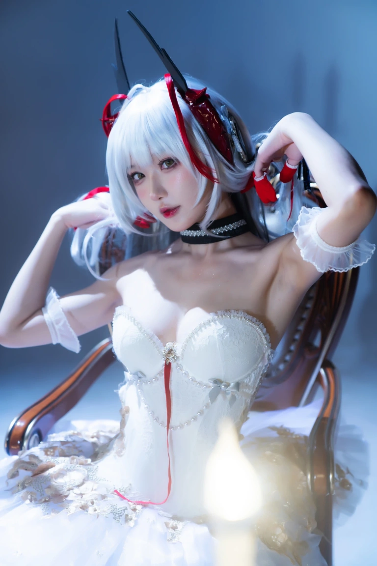 阿包也是兔娘《明日方舟 w 芭蕾》主题写真：29张全套美图