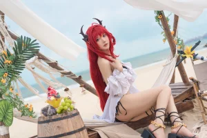 阿包也是兔娘《明日方舟 史尔特尔》主题写真：50张全套美图