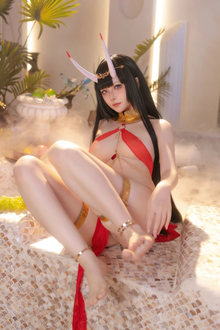 屿鱼《碧蓝航线 能代 赤纱浴影》主题写真：80张全套美图