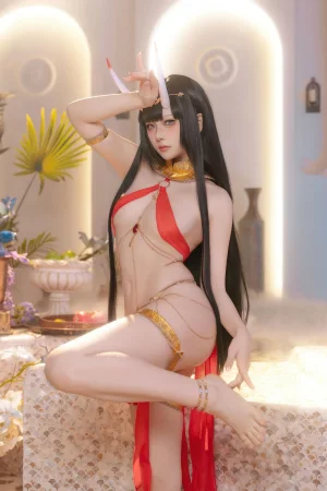 屿鱼《碧蓝航线 能代 赤纱浴影》主题写真：80张全套美图