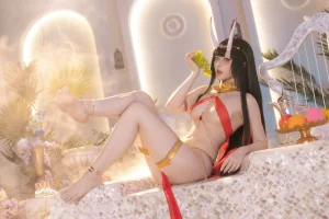 屿鱼《碧蓝航线 能代 赤纱浴影》主题写真：80张全套美图