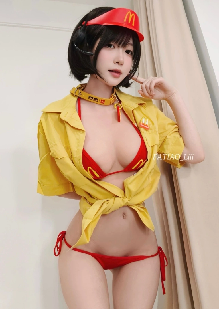 迷之呆梨《汉堡堡》主题写真：20张全套美图，含1个视频