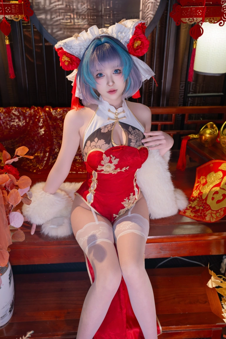 清水由乃《柴郡新春旗袍》主题写真：71张全套美图，含1个视频