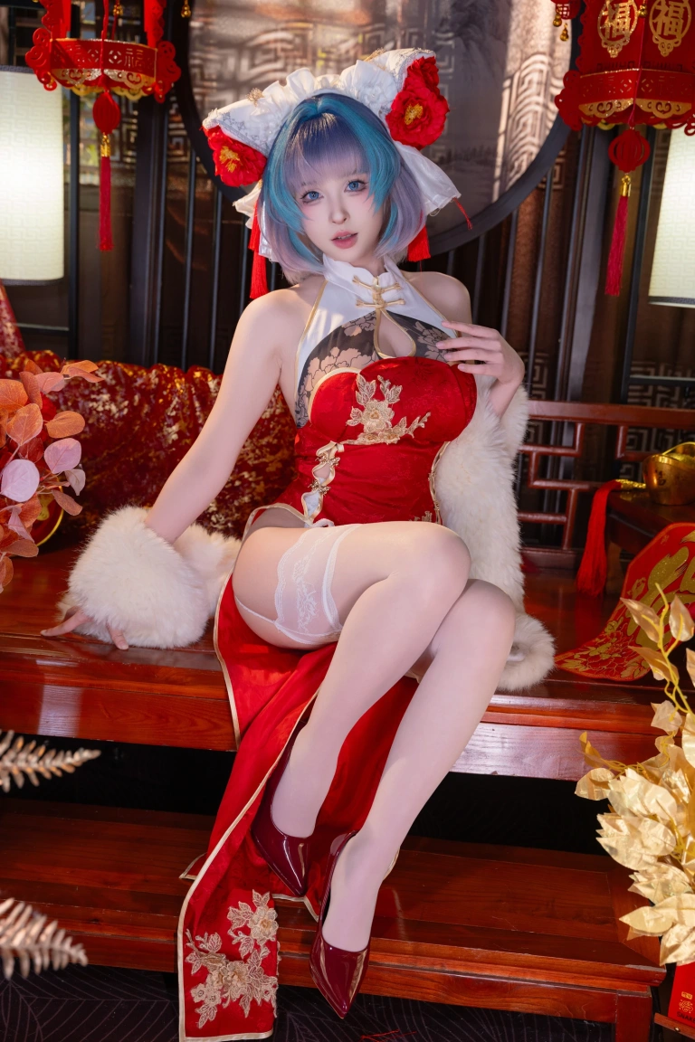 清水由乃《柴郡新春旗袍》主题写真：71张全套美图，含1个视频