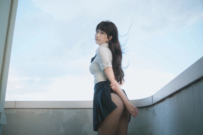 不呆猫《JK学妹户外》主题写真：59张全套美图