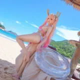 阿包也是兔娘《10月舰长图 龙女仆泳装》主题写真：23张全套美图