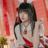 屿鱼《碧蓝航线 大山·祈愿的巫女兔》主题写真：58张全套美图