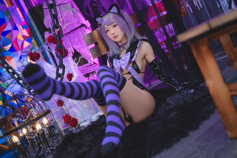 阿包也是兔娘《黑猫猫》主题写真：44张全套美图