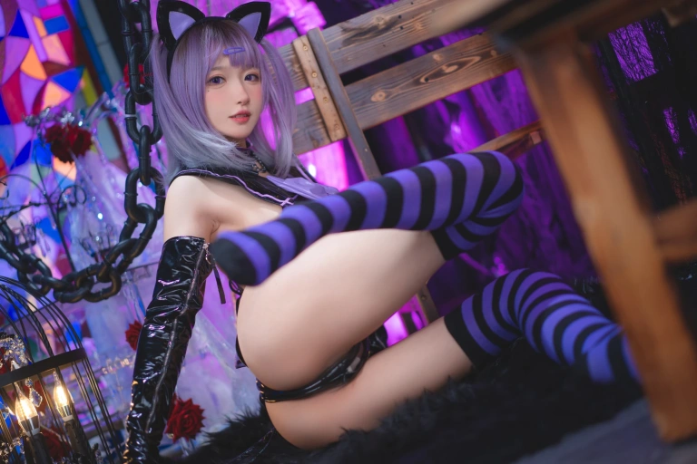 阿包也是兔娘《黑猫猫》主题写真：44张全套美图