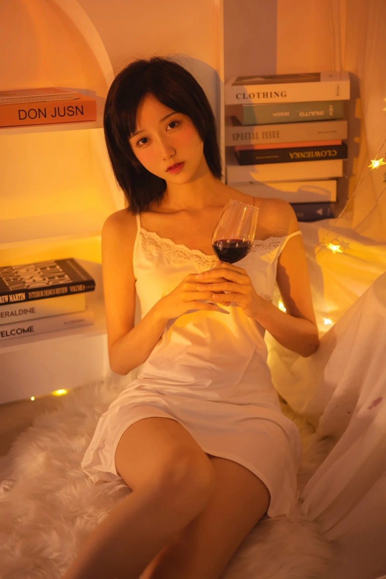 木棉棉《红酒好喝》主题写真：28张全套美图